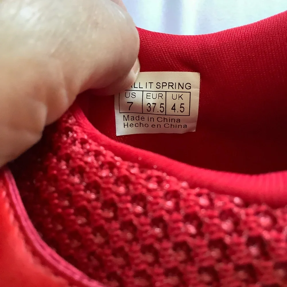 Call It Spring Women's Knit Red Size 7 Fashion Sneaker Vegan